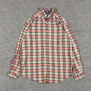 Vintage Nautica Long Sleeve Plaid Button Down Shirt Men’s L 90s Y2K 100% Cotton
